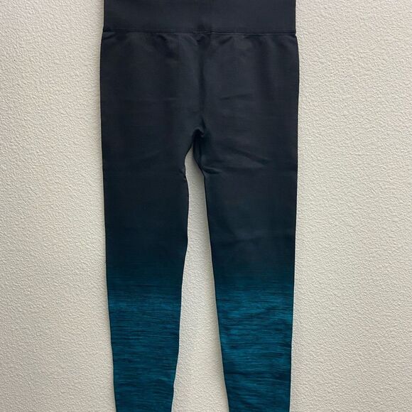 CODEFIT S/MP Yoga Ombre Green Gym Dry-Fit Compression Leggings - Picture 4 of 4